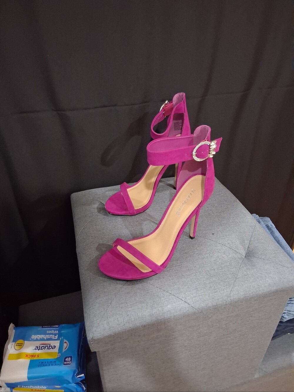 Magenta Ankle-Strap High Heel Sandals - Picture 2 of 4